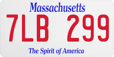 MA license plate 7LB299
