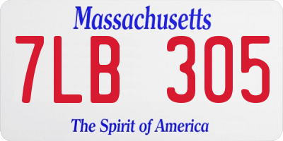MA license plate 7LB305