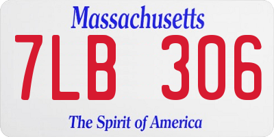 MA license plate 7LB306