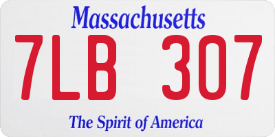 MA license plate 7LB307
