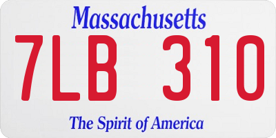 MA license plate 7LB310