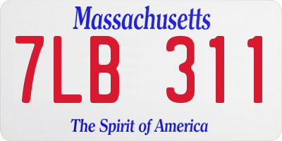 MA license plate 7LB311