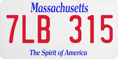 MA license plate 7LB315