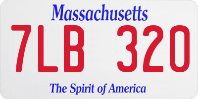 MA license plate 7LB320
