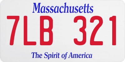 MA license plate 7LB321