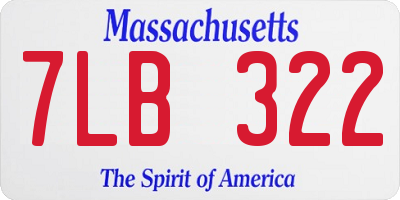 MA license plate 7LB322