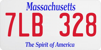 MA license plate 7LB328