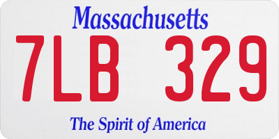 MA license plate 7LB329