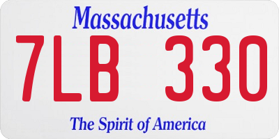 MA license plate 7LB330