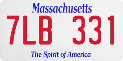 MA license plate 7LB331