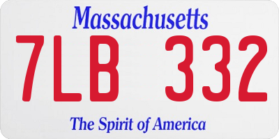 MA license plate 7LB332