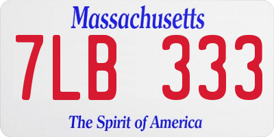 MA license plate 7LB333