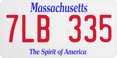 MA license plate 7LB335