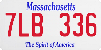MA license plate 7LB336