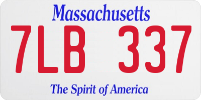 MA license plate 7LB337