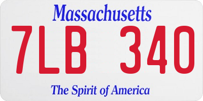 MA license plate 7LB340