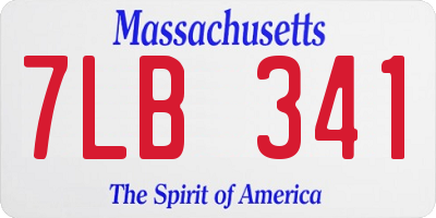 MA license plate 7LB341