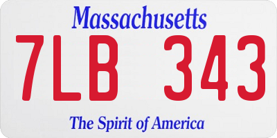 MA license plate 7LB343