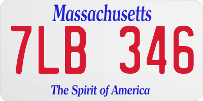 MA license plate 7LB346