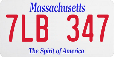 MA license plate 7LB347
