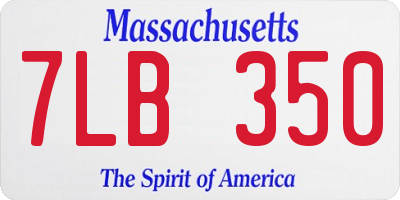 MA license plate 7LB350