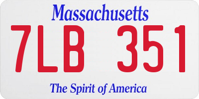 MA license plate 7LB351