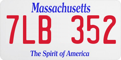 MA license plate 7LB352