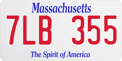 MA license plate 7LB355