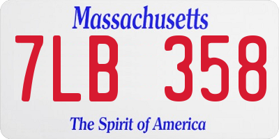 MA license plate 7LB358