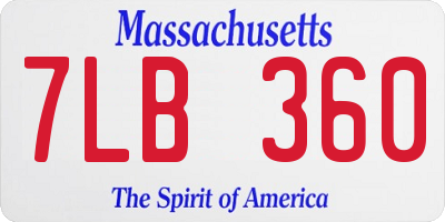 MA license plate 7LB360