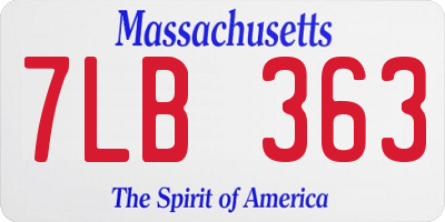 MA license plate 7LB363