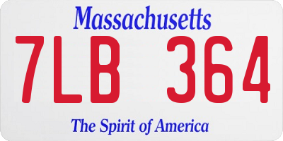 MA license plate 7LB364