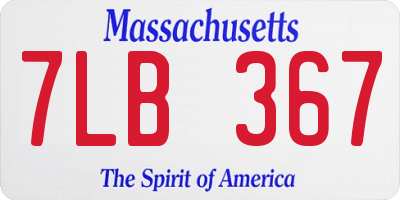 MA license plate 7LB367