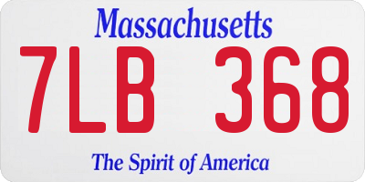 MA license plate 7LB368