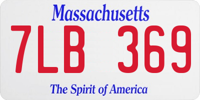MA license plate 7LB369