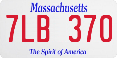 MA license plate 7LB370