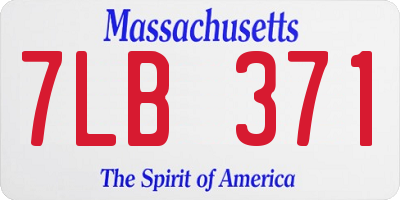 MA license plate 7LB371