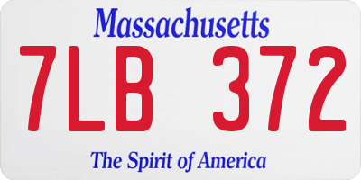 MA license plate 7LB372