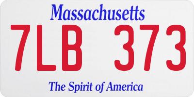 MA license plate 7LB373