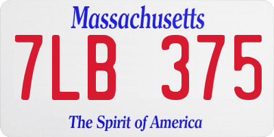 MA license plate 7LB375