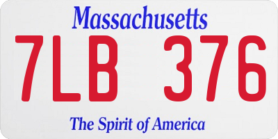 MA license plate 7LB376