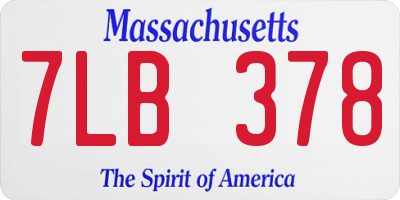 MA license plate 7LB378