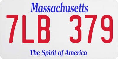 MA license plate 7LB379