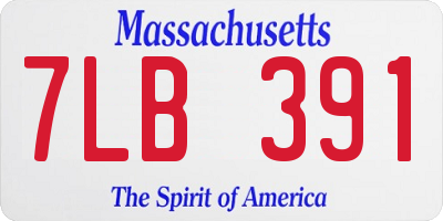 MA license plate 7LB391