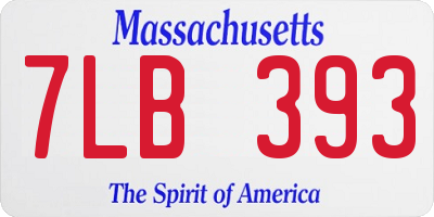 MA license plate 7LB393