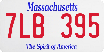 MA license plate 7LB395