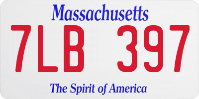 MA license plate 7LB397