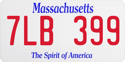 MA license plate 7LB399