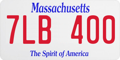 MA license plate 7LB400