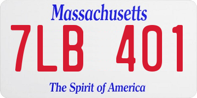 MA license plate 7LB401